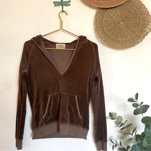 Y2K Juicy Couture Velour V-Neck Pullover